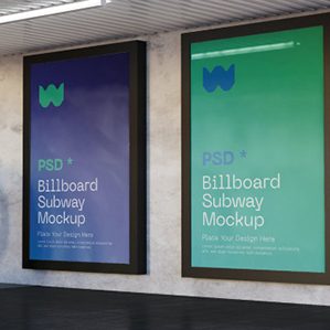 两个垂直地铁广告模型样机