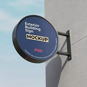 户外建筑广告标志设计样机
