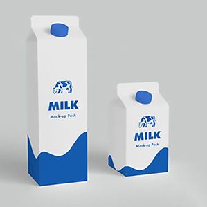 牛奶盒模型PSD贴图