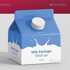 牛奶盒包装PSD模板