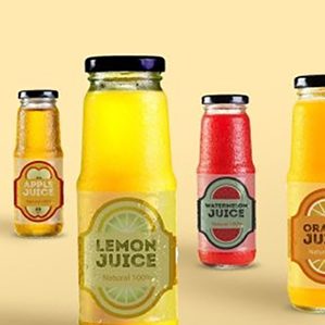 果汁玻璃瓶包装标签设计