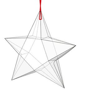 红色挂绳五角星模切图模图