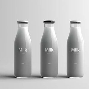 玻璃牛奶瓶牛奶品牌Logo