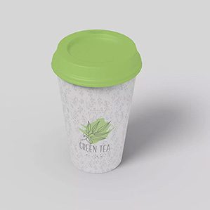 绿茶纸杯包装设计正视图