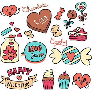 情人节巧克力&糖果涂鸦