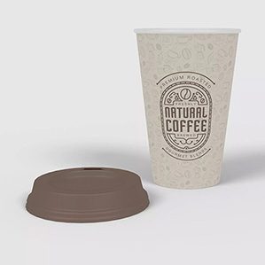 逼真的3D咖啡纸杯包装设计