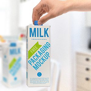 牛奶包装贴图样机