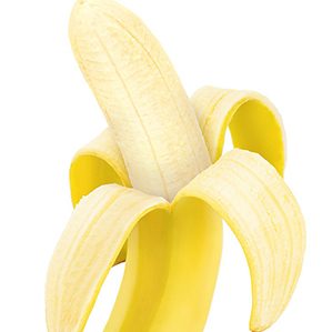 成熟的香蕉在白色的