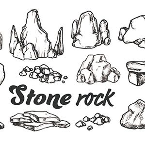 石岩砾石收藏单色集矢量