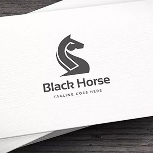 黑色马头Logo设计模板