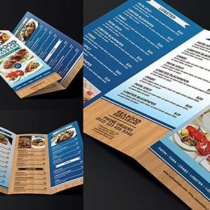 三折页海鲜菜单设计模板