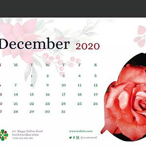 2020年花卉主题翻页台历
